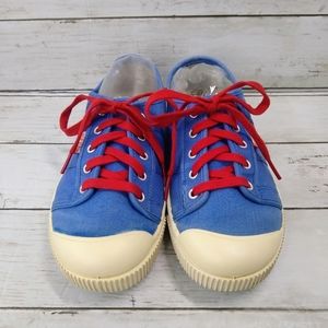 Keen CORONADO Sz6 Womens Blue Canvas White Rubber Toe/Midsole/Sole Red LaceUps